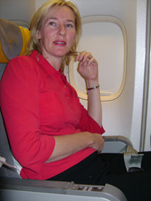 On board our Lufthansa flight - prior to departure
