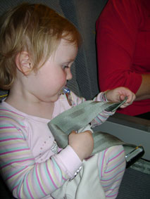 On board our Lufthansa flight - prior to departure