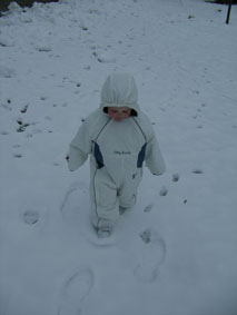 In your snow suite walking in the 'Ice Cream'