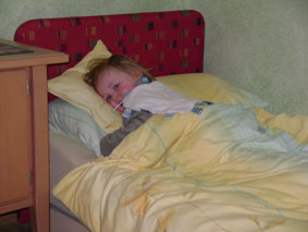 At the B&B - I got my own bed!!