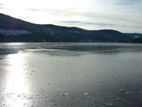 We were away three days and in that time the lake froze over.